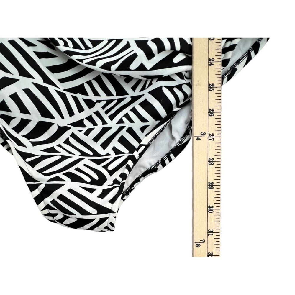 Swim Solutions Swimsuit Womens 20 Black White Ruched Underwire Tummy‎ Control - Picture 8 of 15